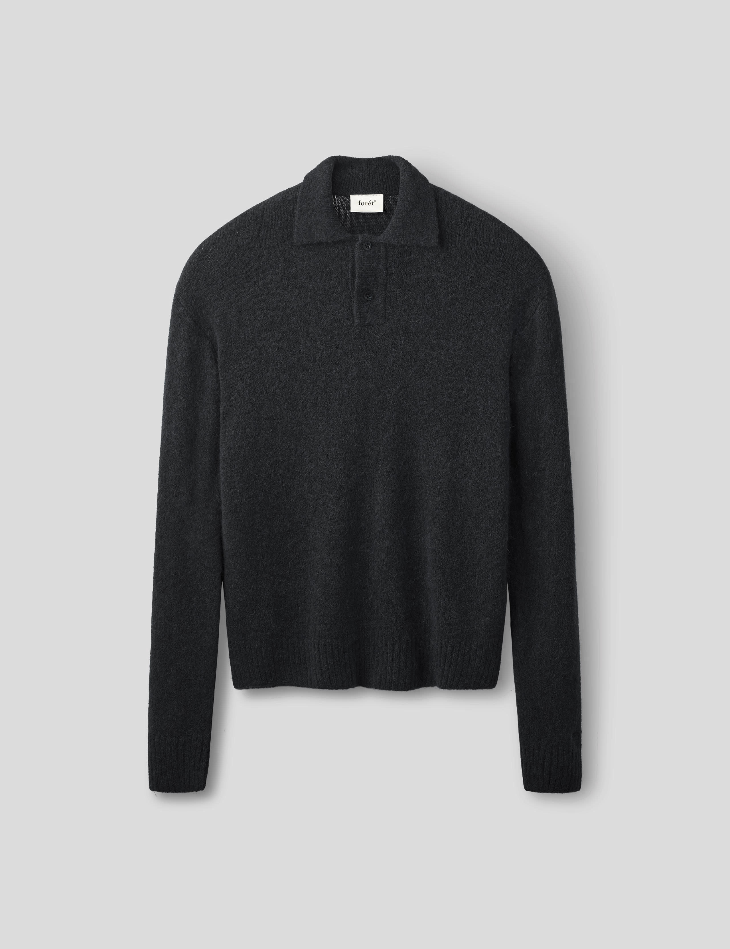 ALPINE POLO KNIT - BLACK