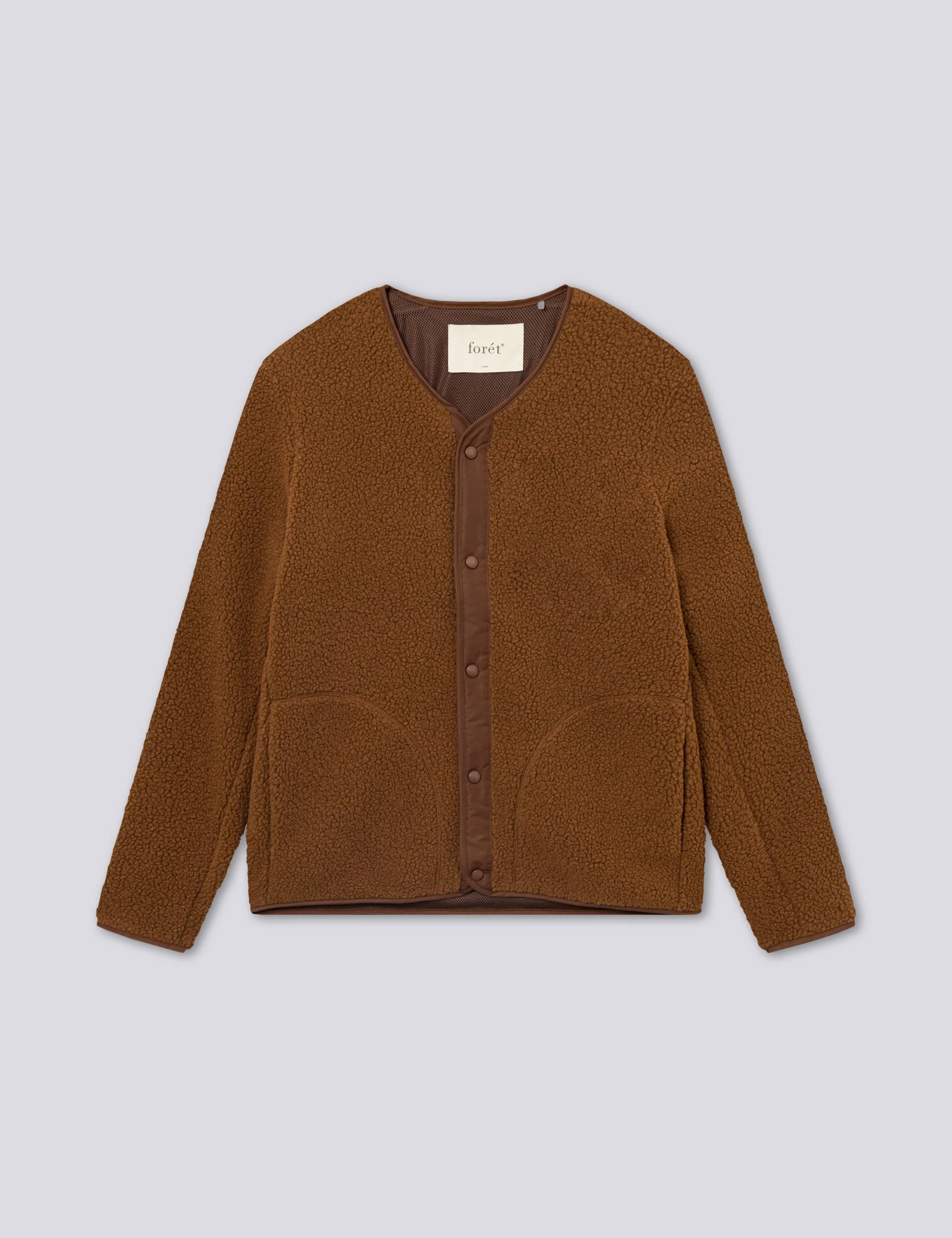 AURA SHERPA FLEECE JACKET - BROWN