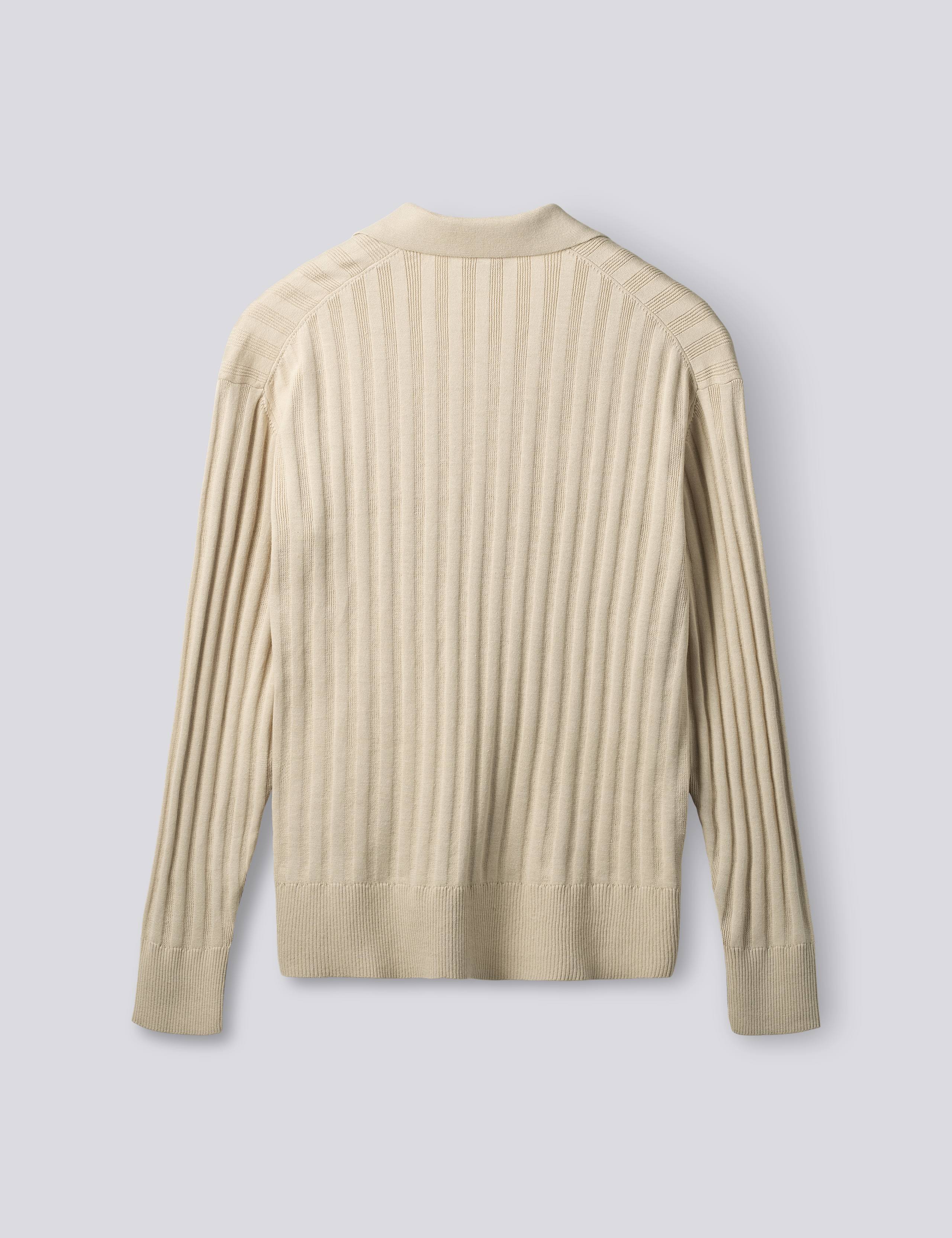 BASE COTTON LINEN POLO - OATMEAL - Image 4