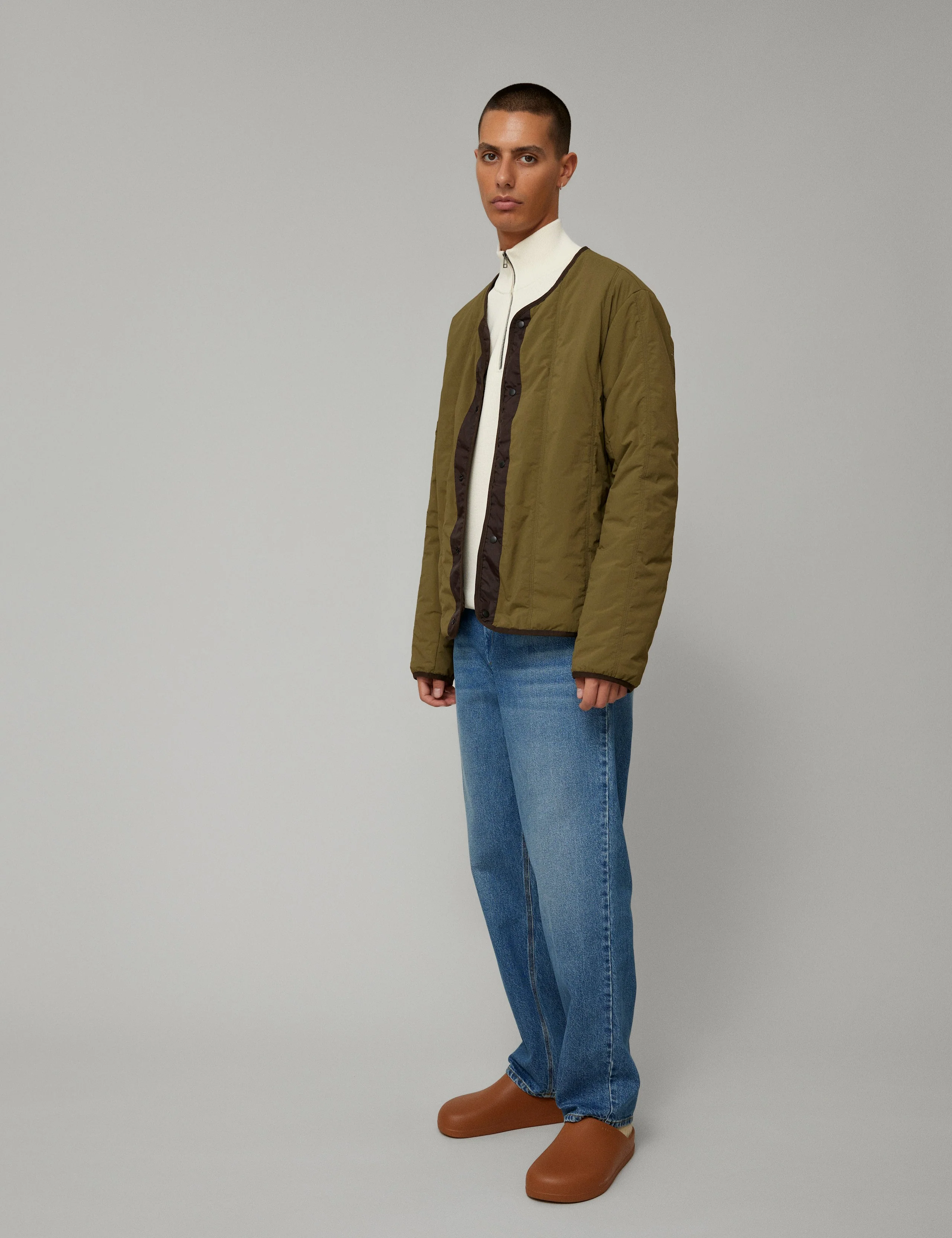 BEAN REVERSIBLE JACKET - DARK BROWN/ARMY - Image 4