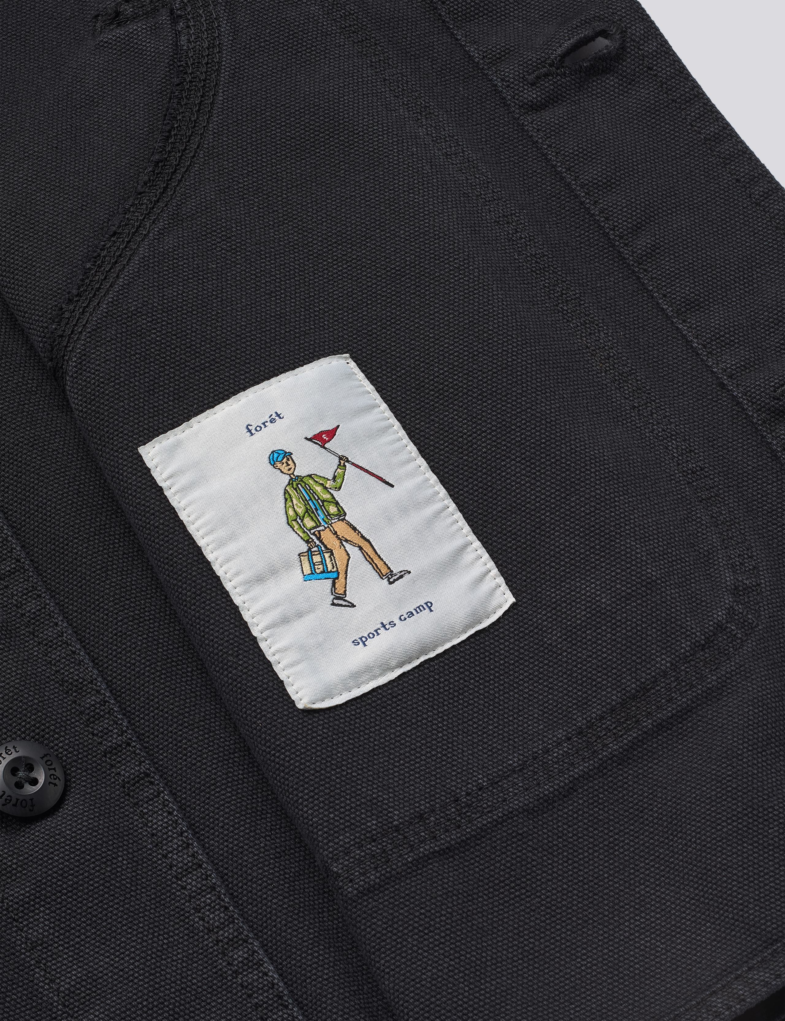 BERRY CANVAS OVERSHIRT - BLACK - Image 4