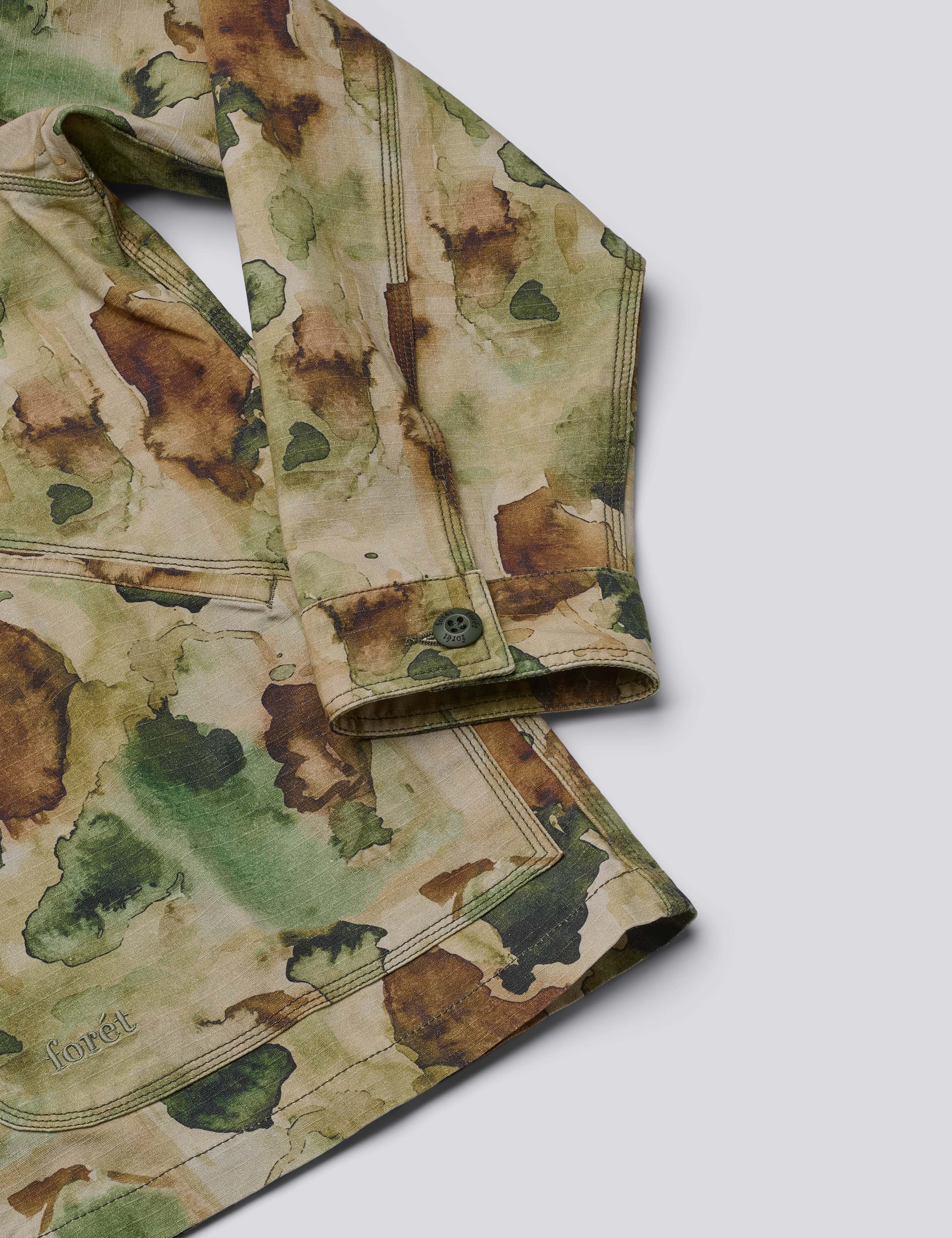 BERRY RIPSTOP OVERSHIRT - GREEN PRINT - Image 3