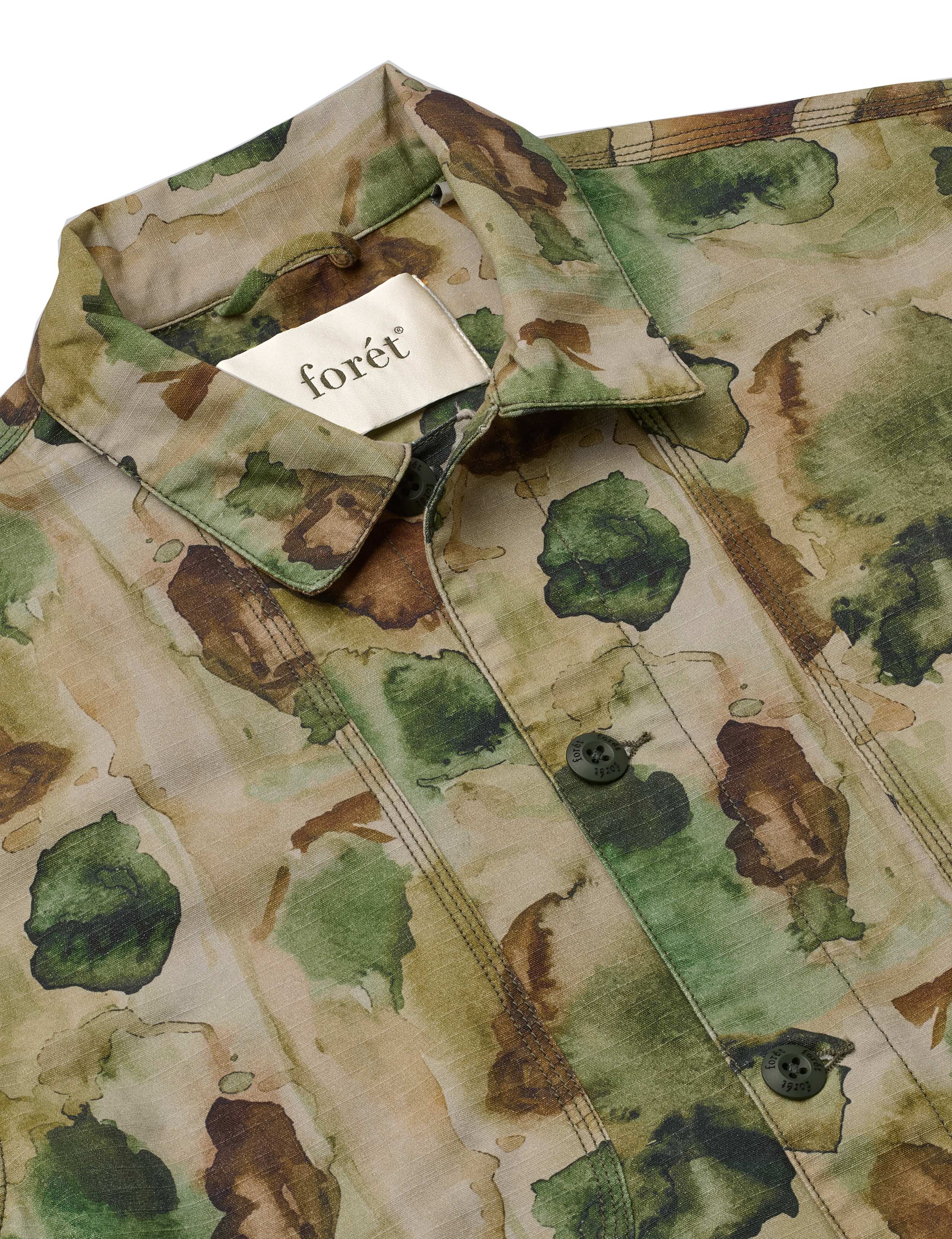 BERRY RIPSTOP OVERSHIRT - GREEN PRINT - Image 5