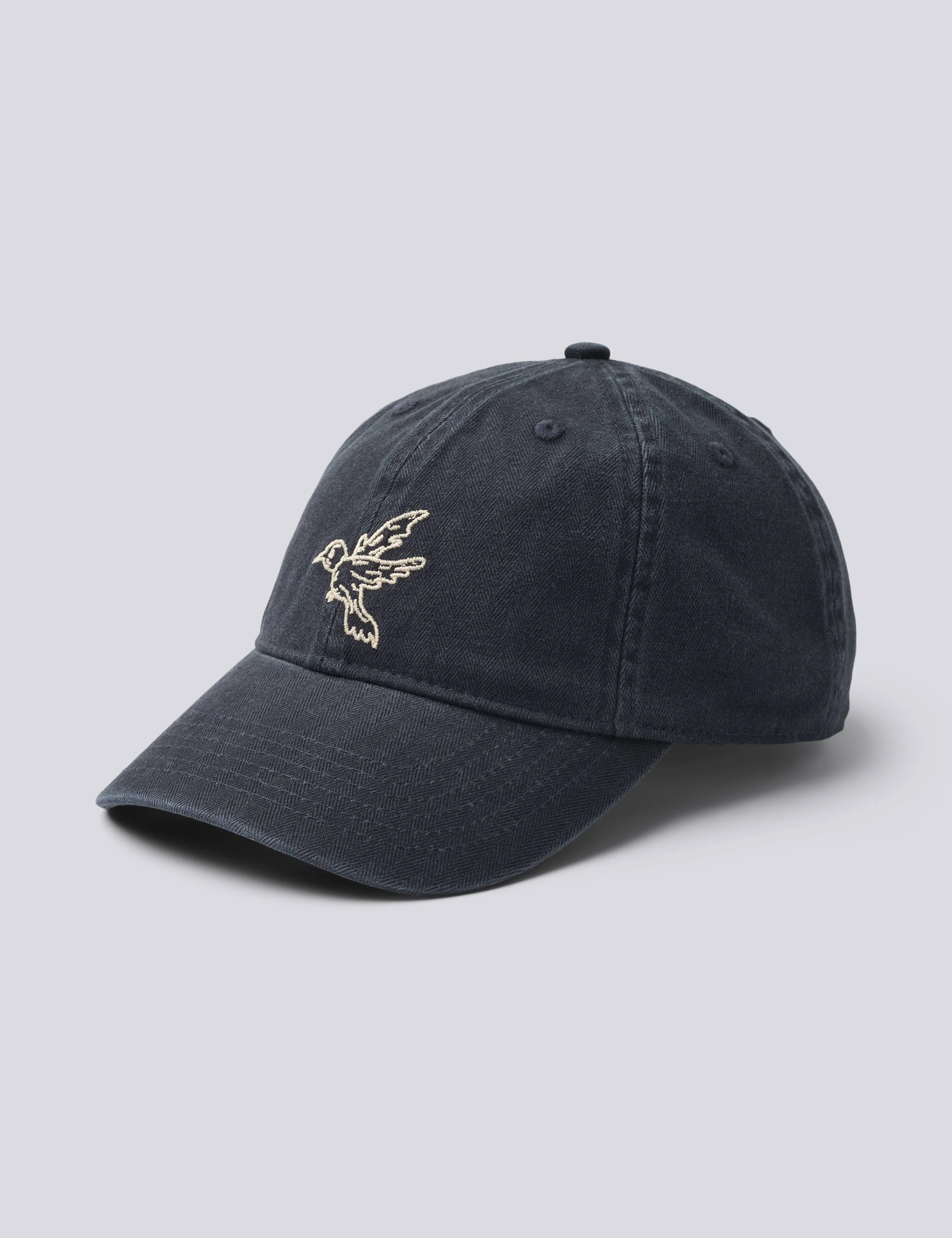 BIRD WASHED HERRINGBONE CAP - NAVY