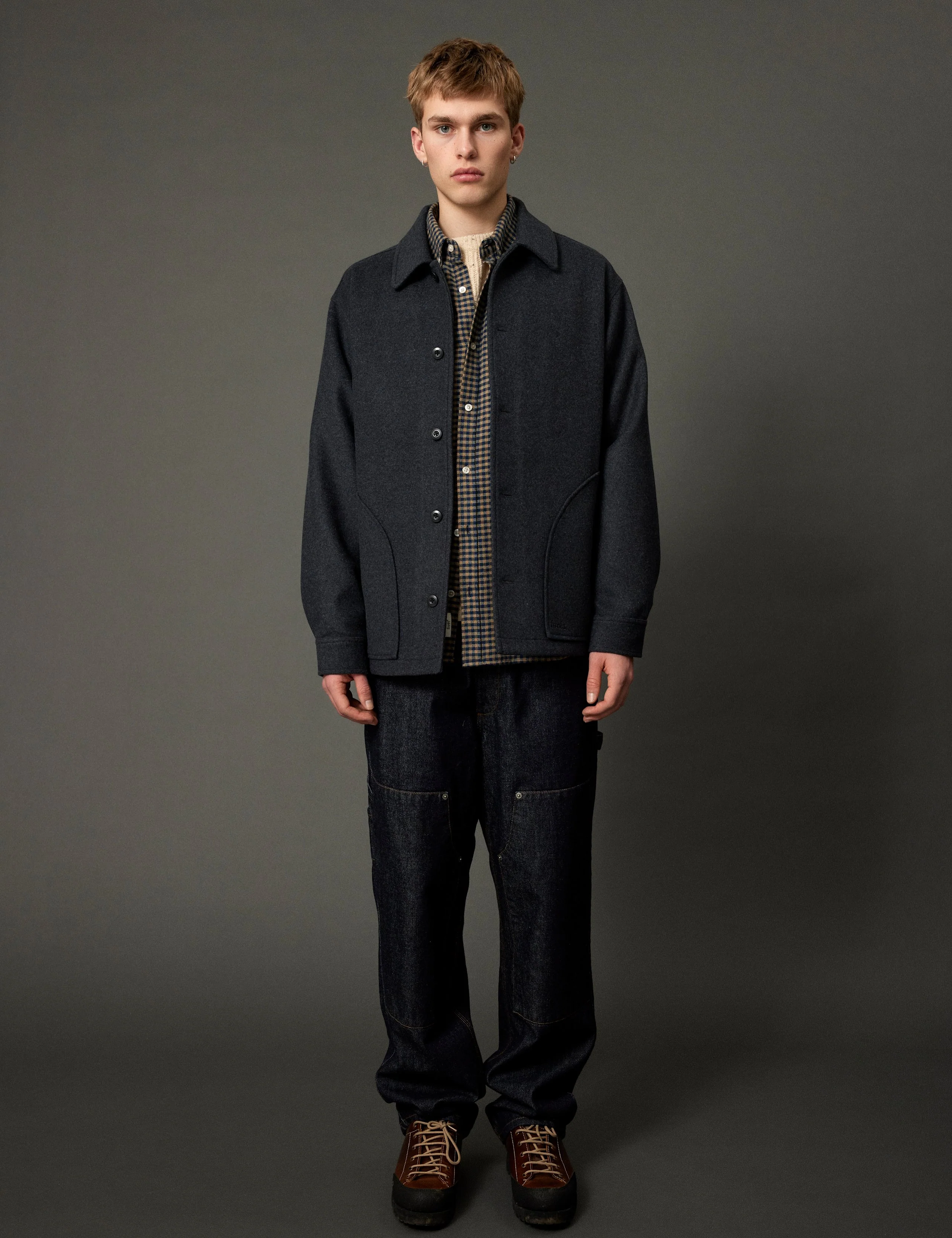 CAVE WOOL JACKET - DARK GREY MELANGÉ - Image 2