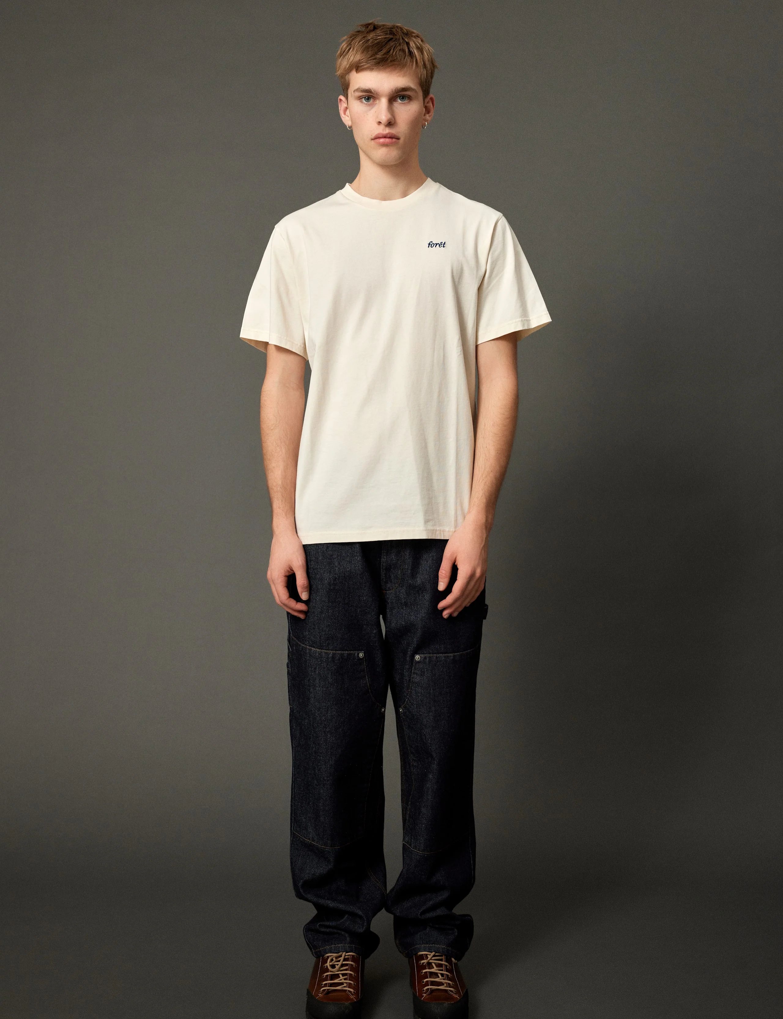 CLAY DOUBLE KNEE PANTS - DARK DENIM - Image 2