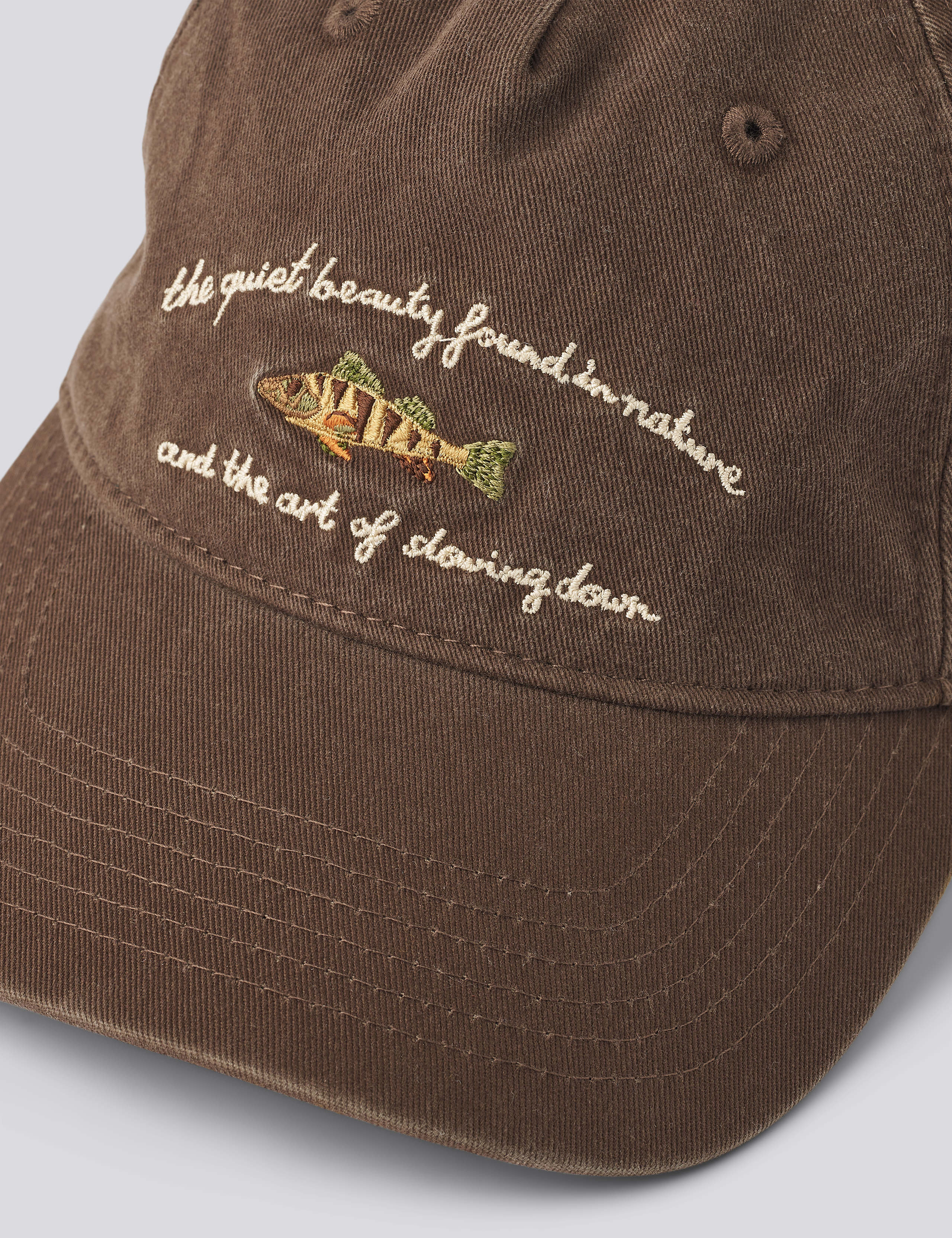 FISH WASHED CAP - DARK BROWN - Image 4