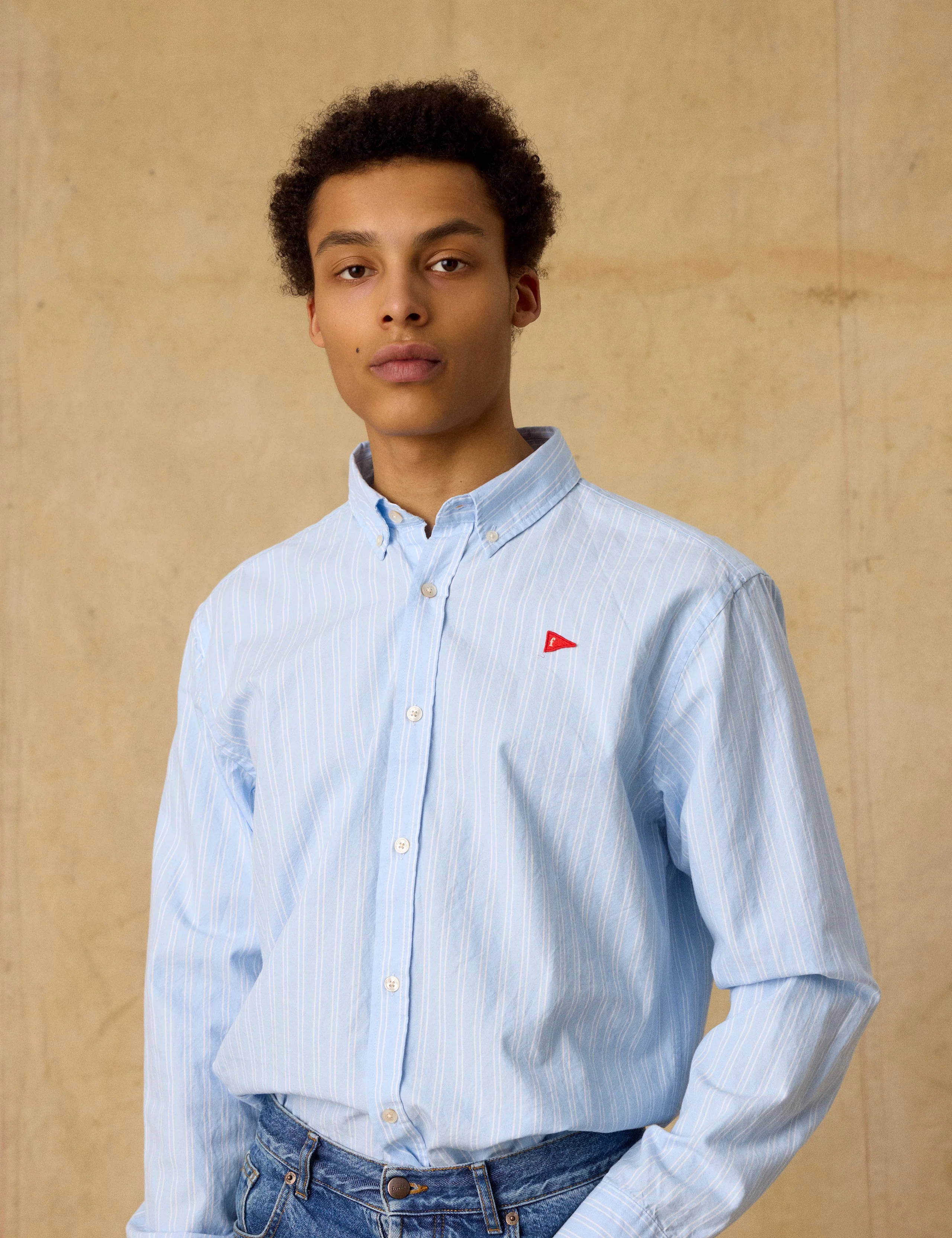 FLAG REGULAR FIT OXFORD SHIRT - LIGHT BLUE STRIPE - Image 2