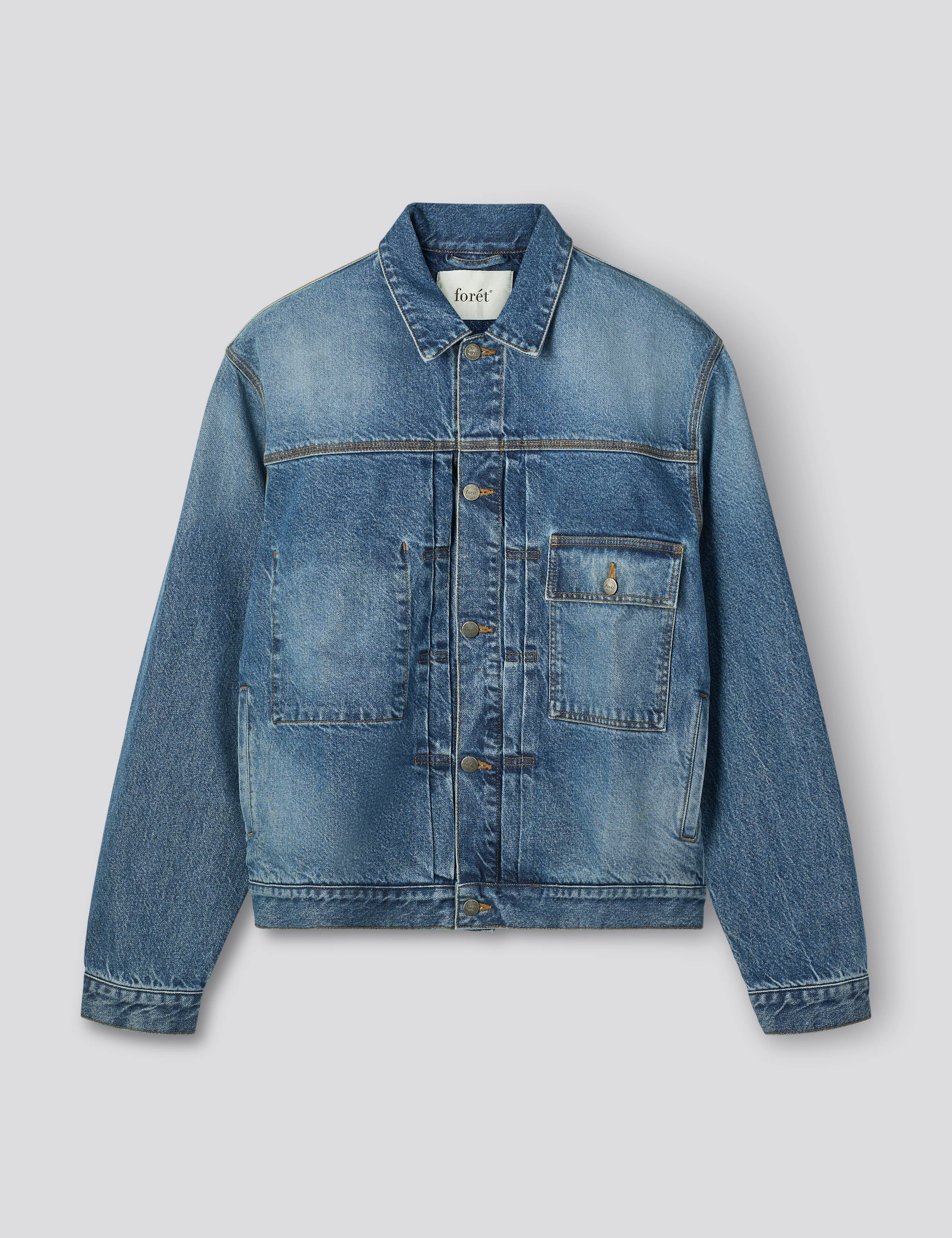 HAZY DENIM JACKET - MID BLUE