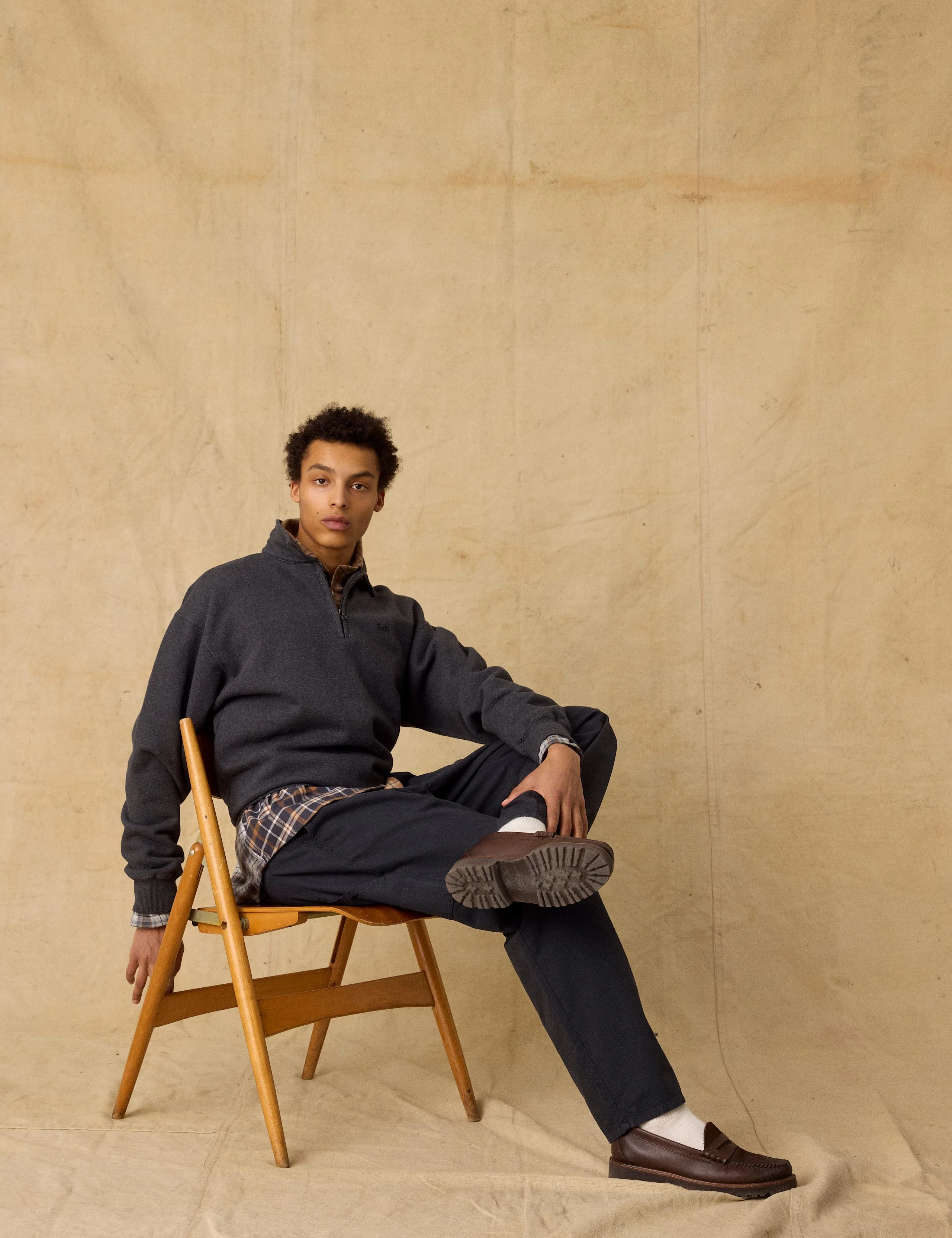 HOOK HALF ZIP - DARK GREY MELANGE - Image 4