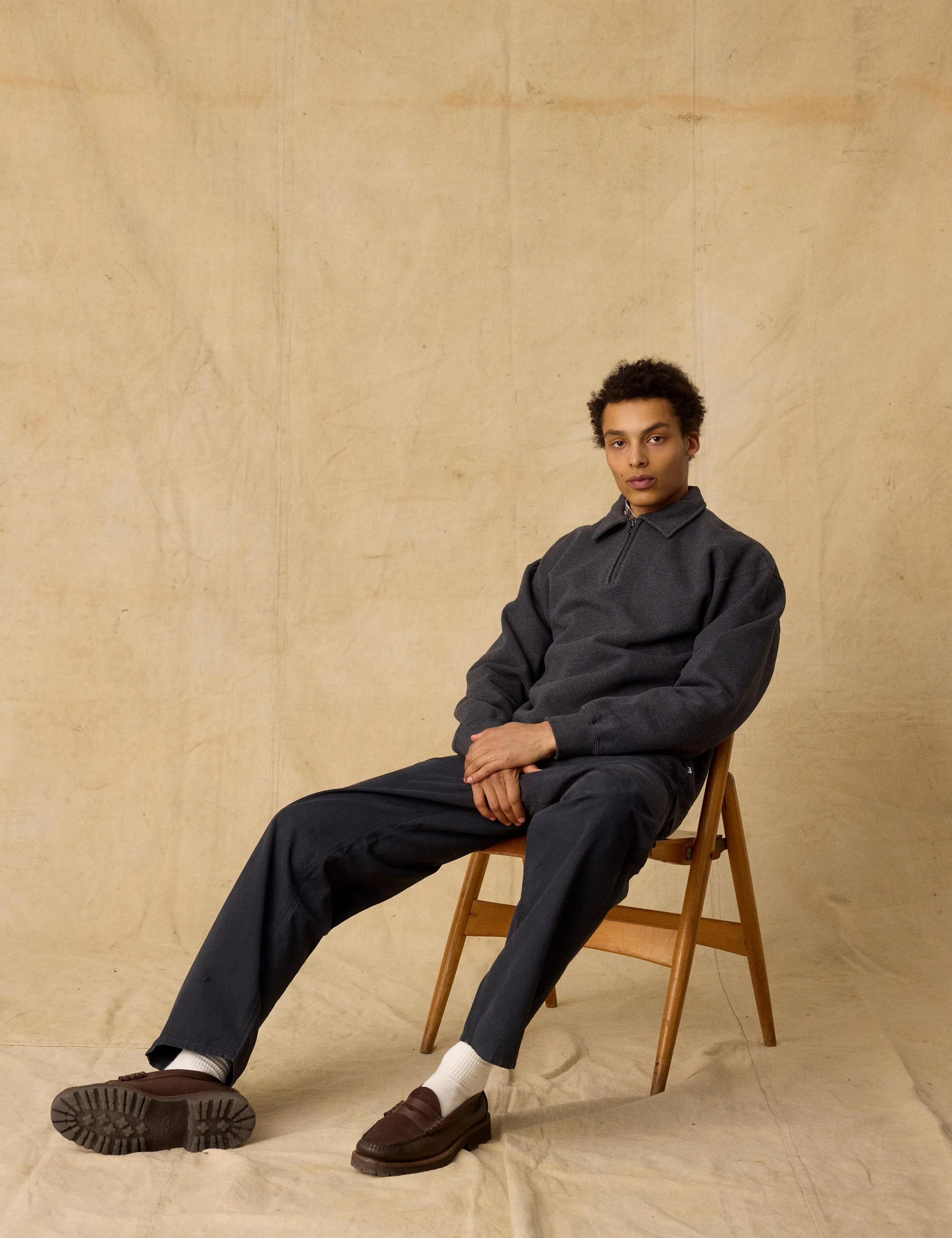 HOOK HALF ZIP - DARK GREY MELANGE - Image 6