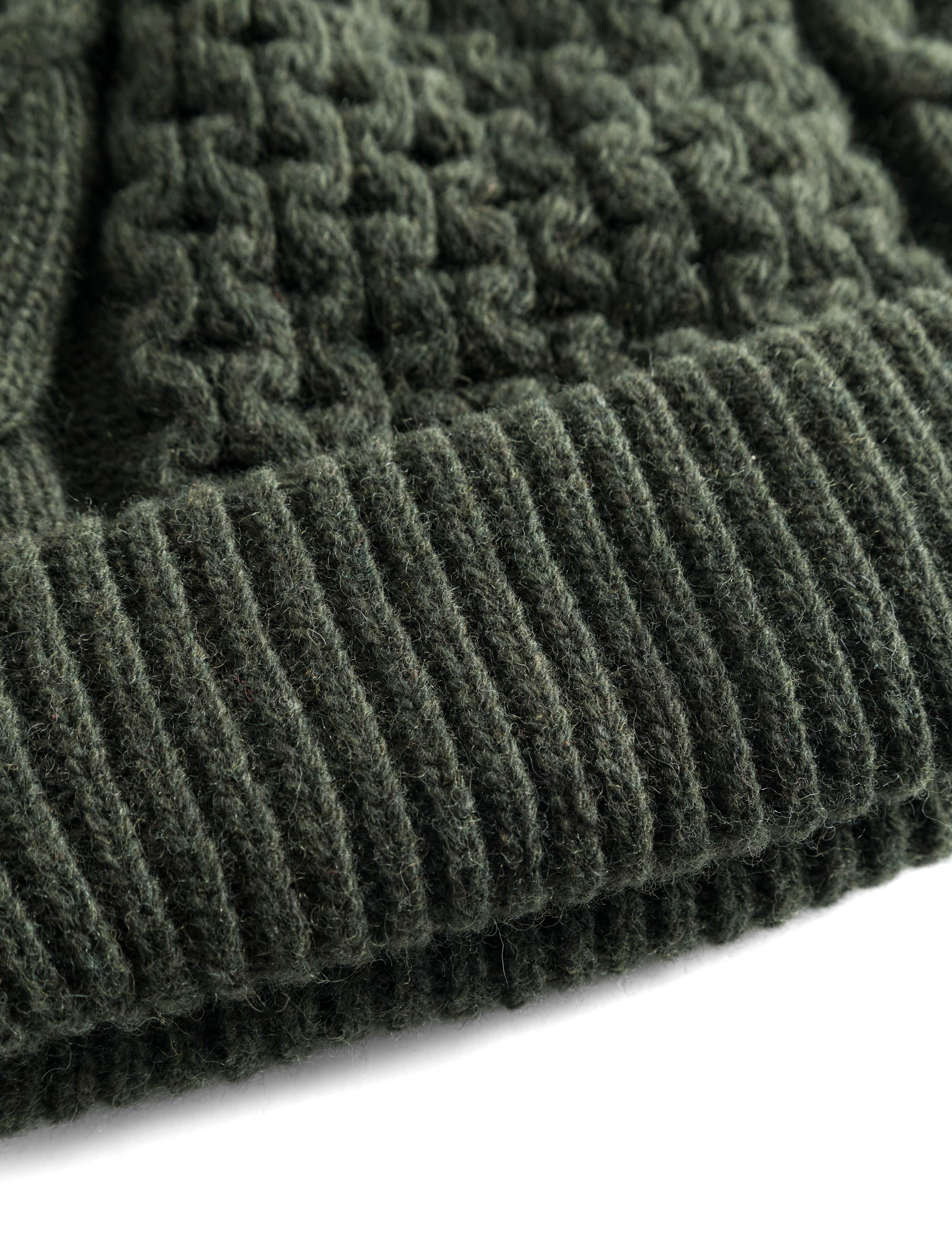 HYBRID CABLE BEANIE - DARK MOSS - Image 2