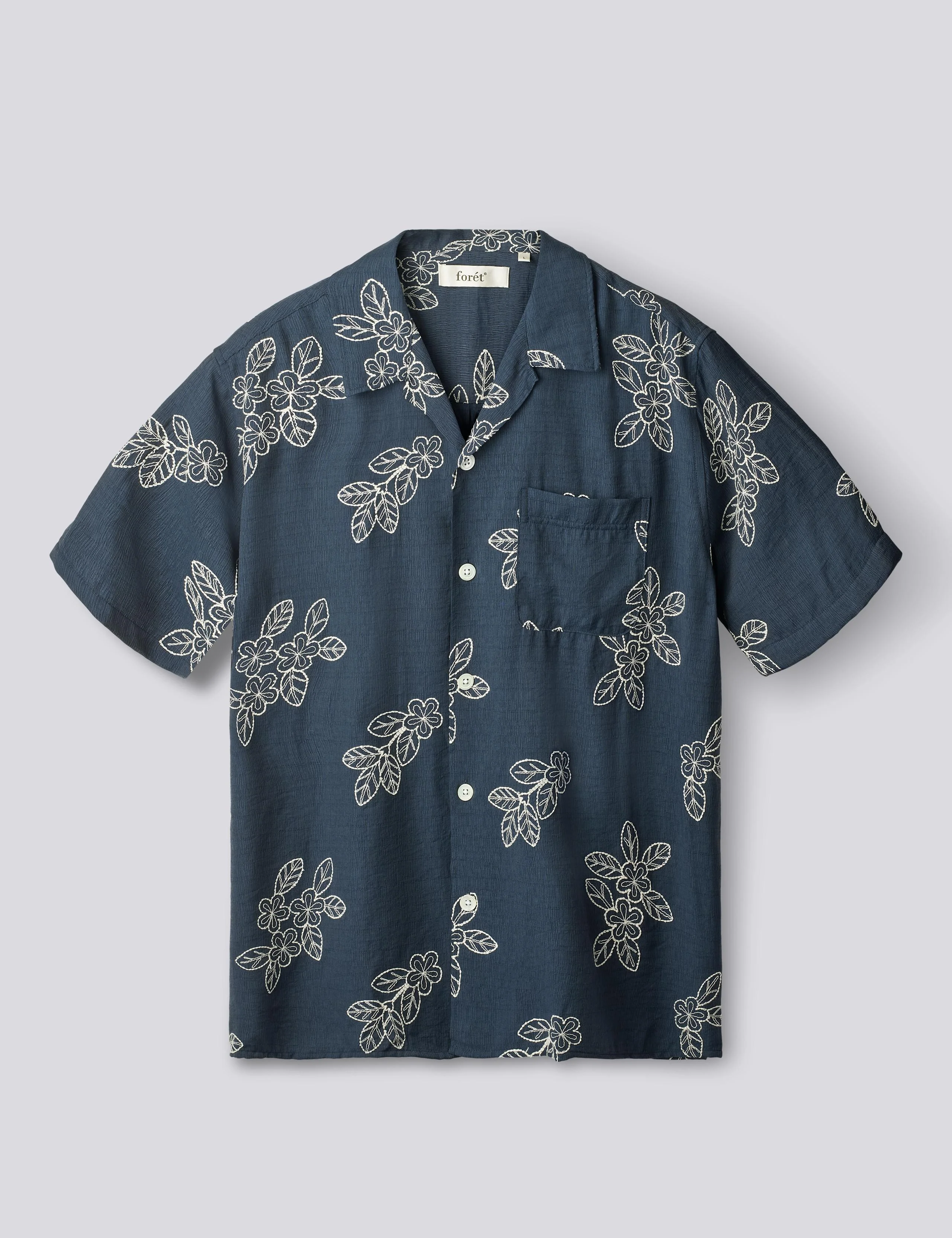 LEO EMBROIDERY SHIRT - NAVY