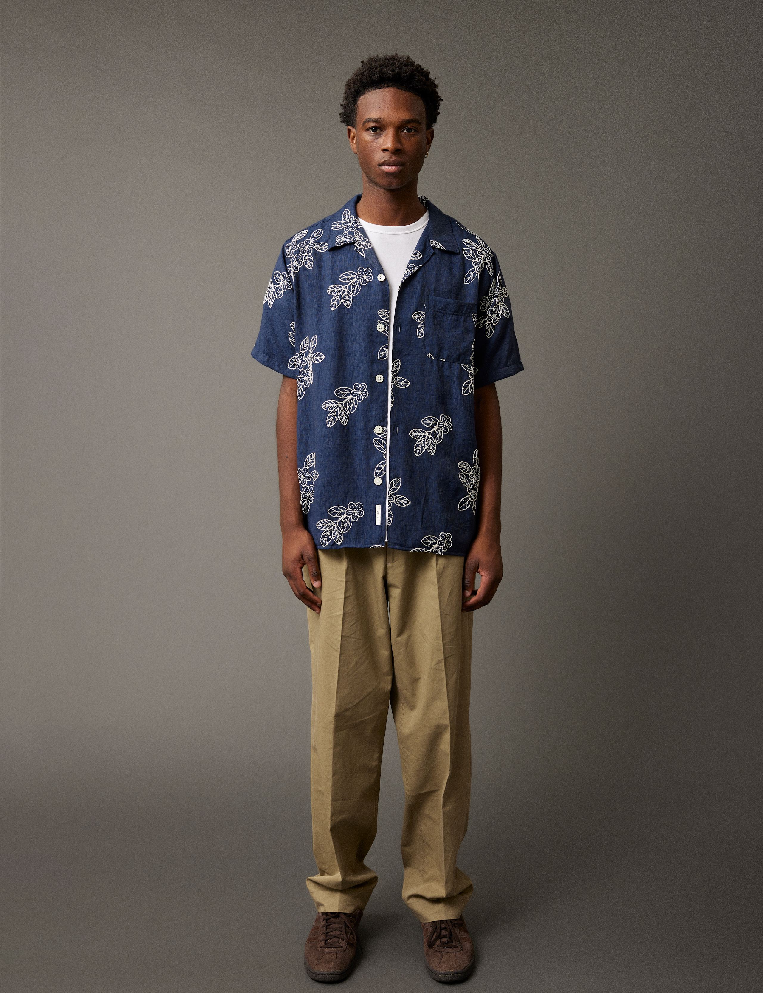 LEO EMBROIDERY SHIRT - NAVY - Image 2