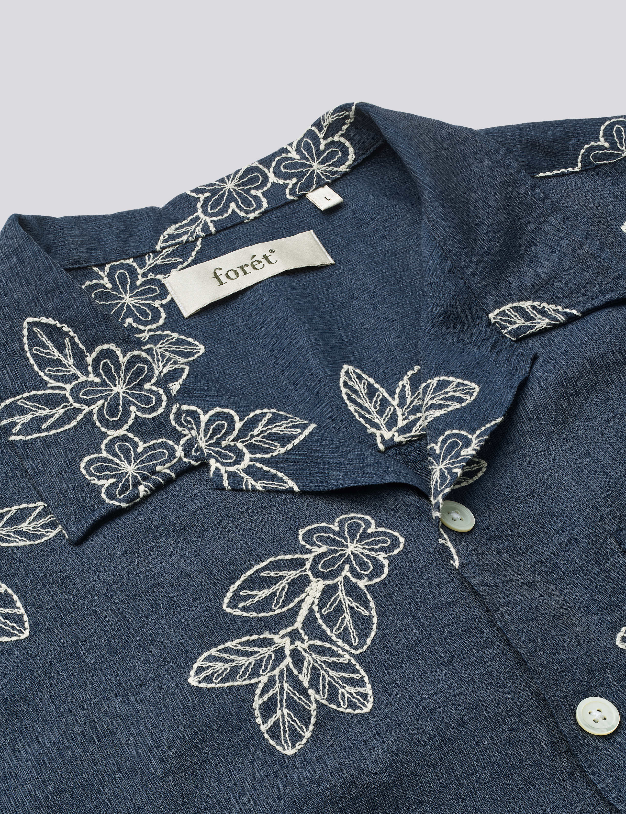LEO EMBROIDERY SHIRT - NAVY - Image 3