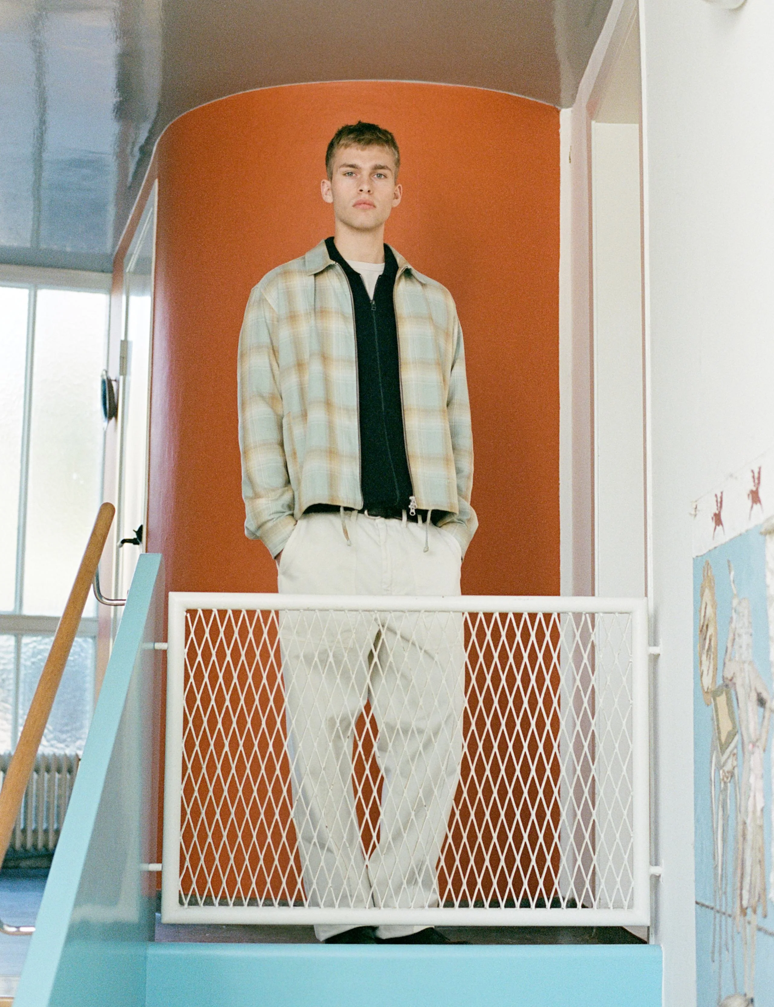 LOFT ZIP TWILL SHIRT - GREEN OXIDE CHECK - Image 2