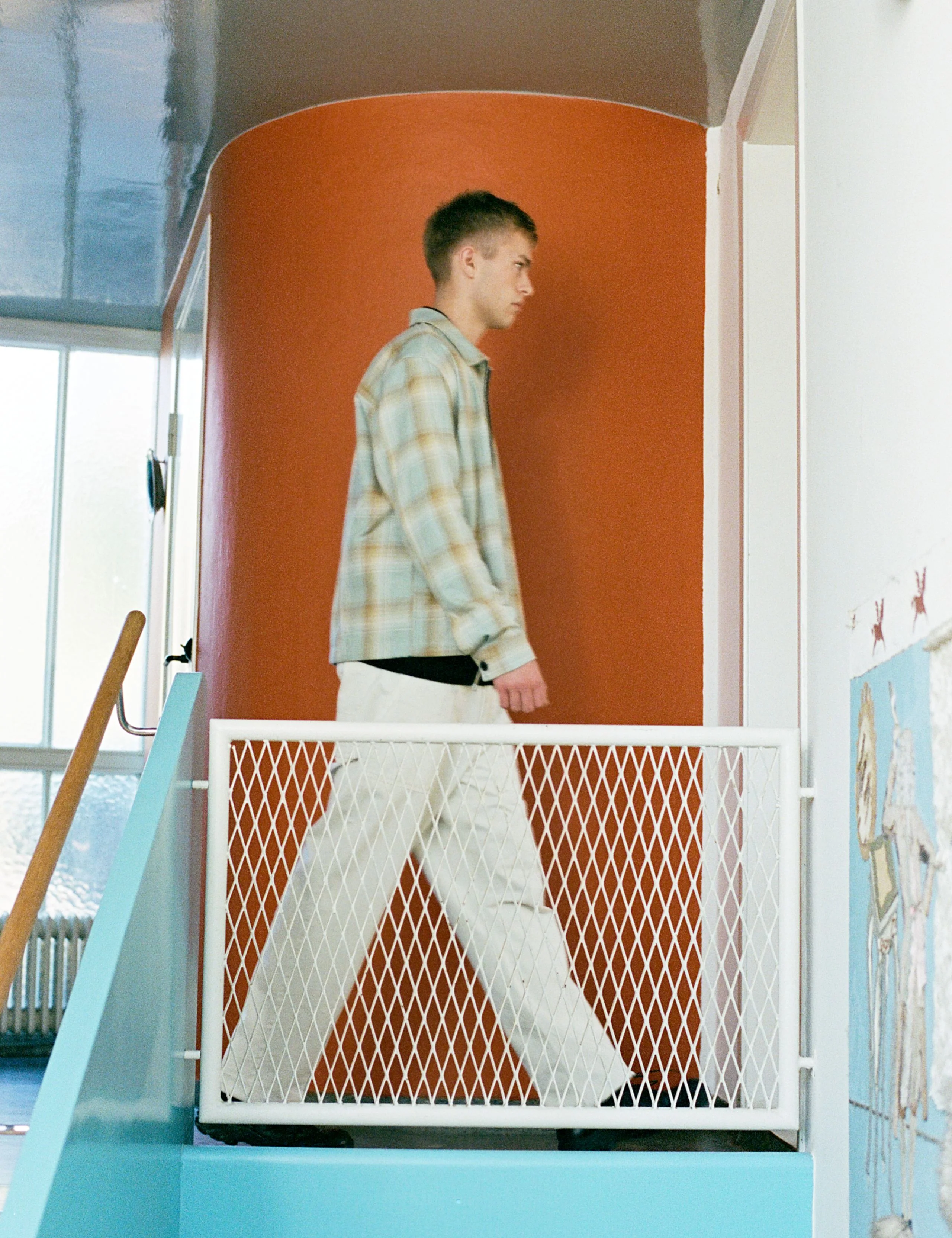 LOFT ZIP TWILL SHIRT - GREEN OXIDE CHECK - Image 4