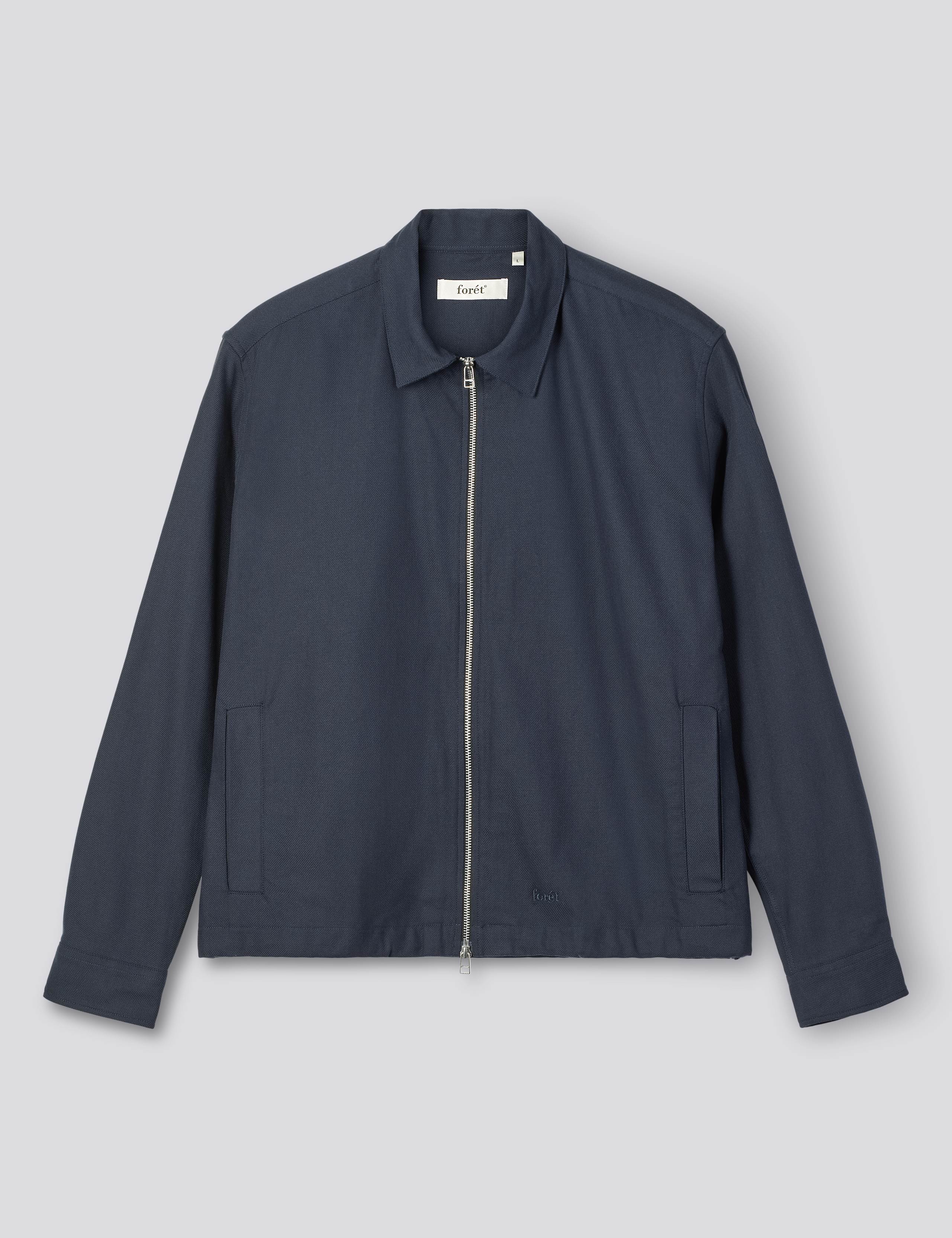 LOFT ZIP TWILL SHIRT - NAVY
