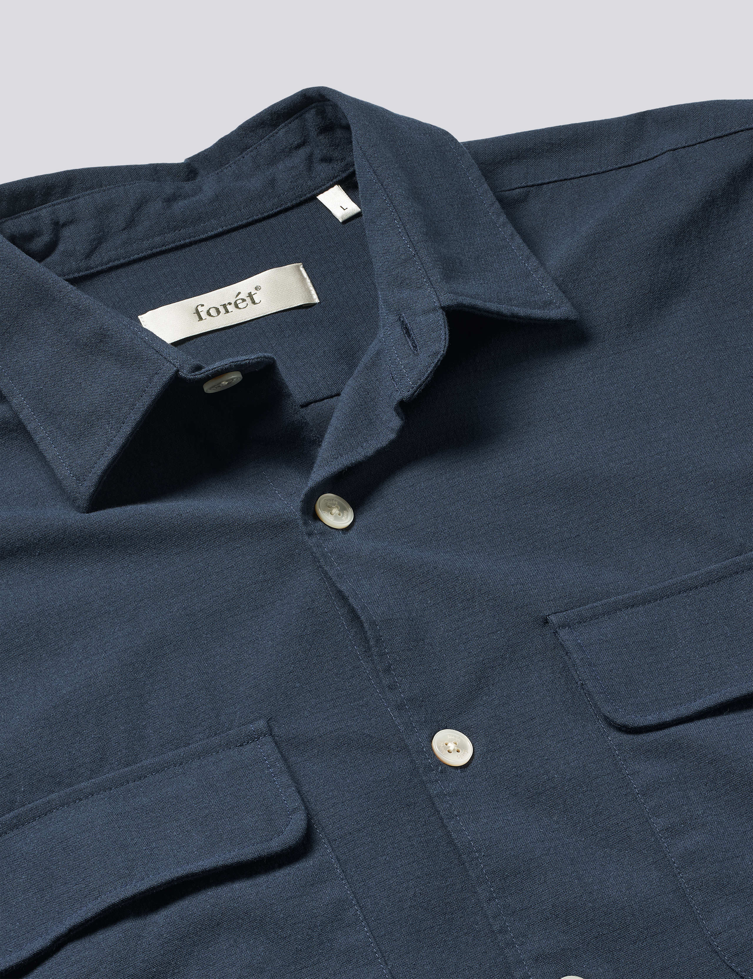 LUNAR RELAXED FIT TEXTURED OVERSHIRT - NAVY - Image 2