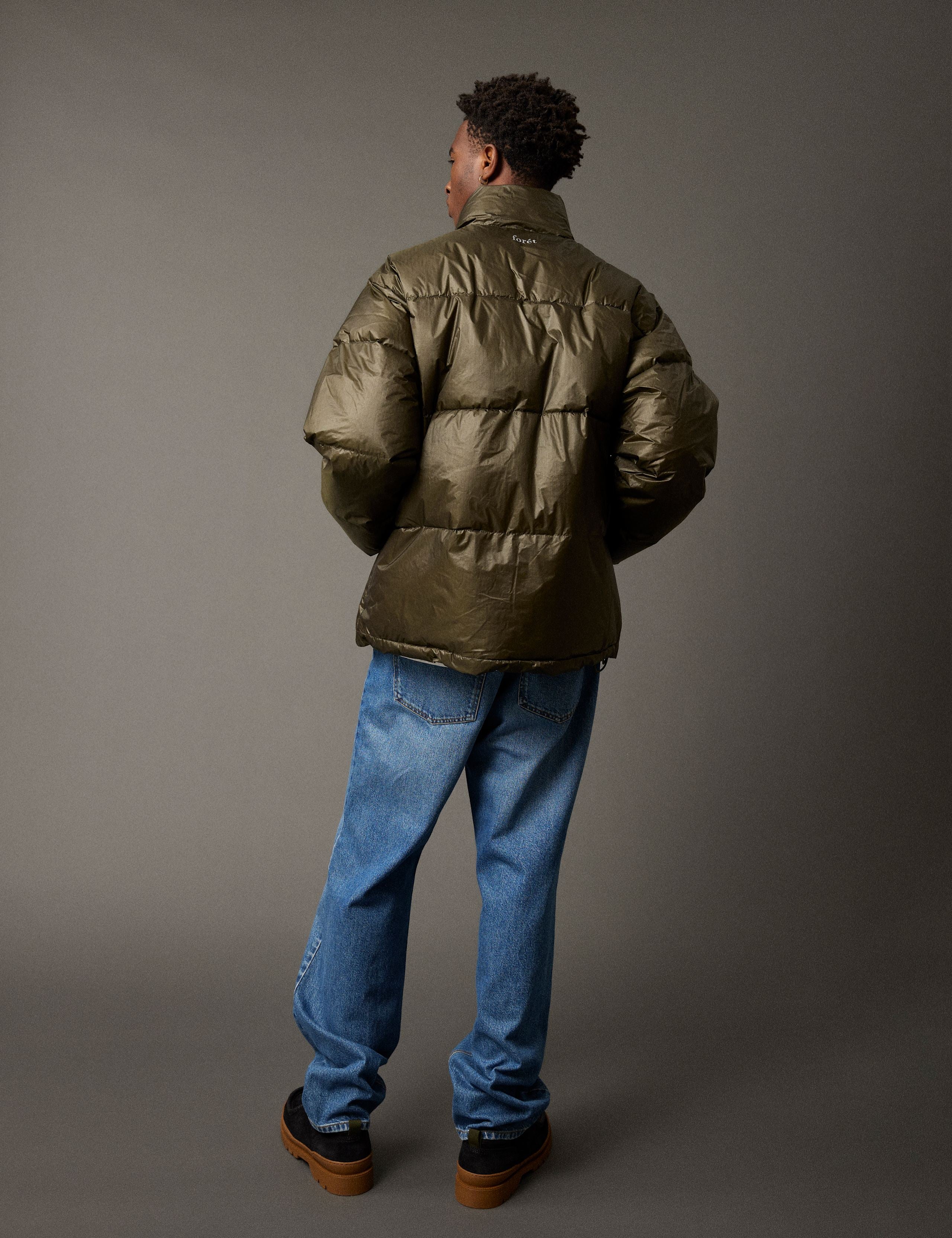 OAT PUFFER JACKET - DARK MOSS - Image 4