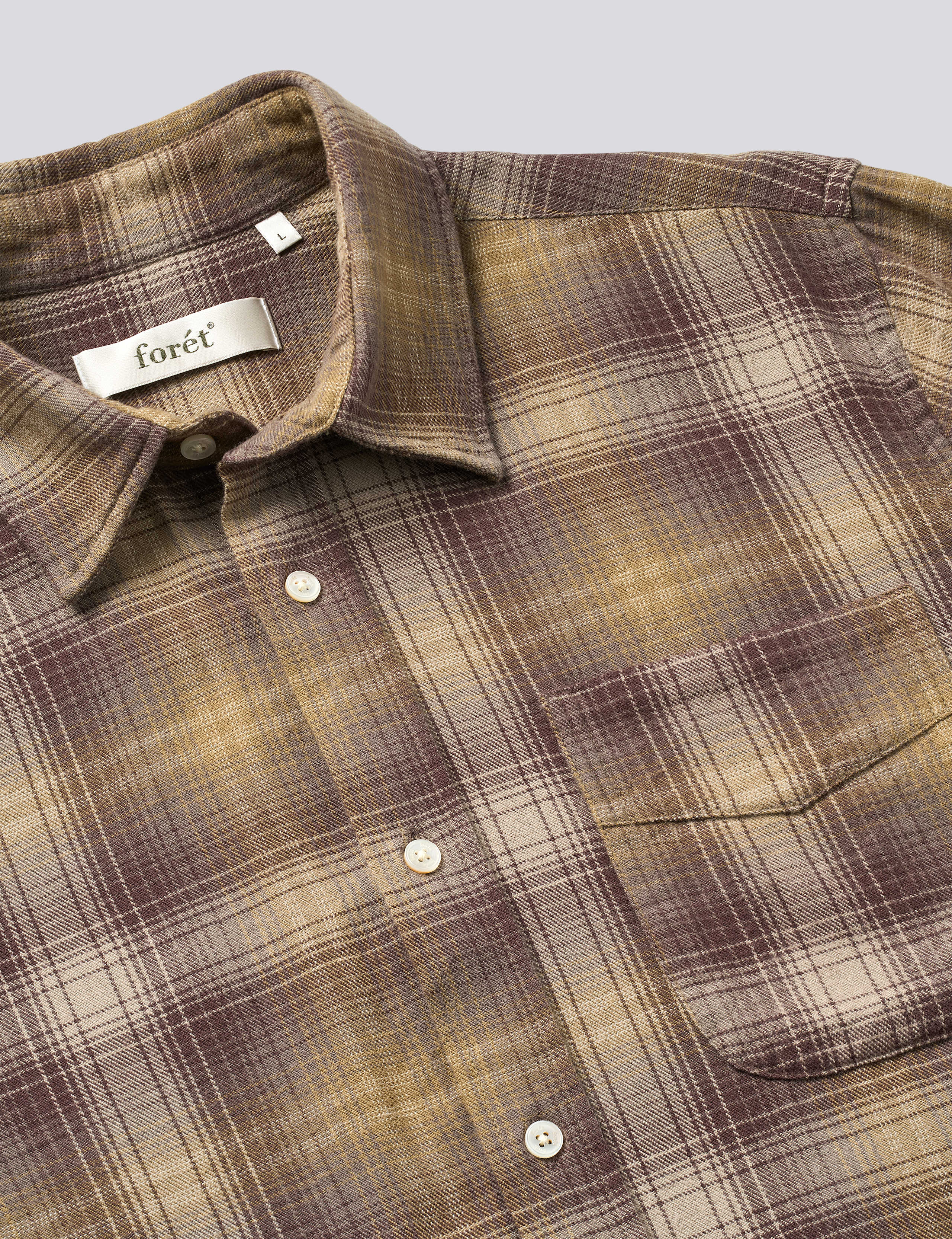 RIDGE REGULAR FIT FLANNEL SHIRT - WOOD CHECK - Image 3
