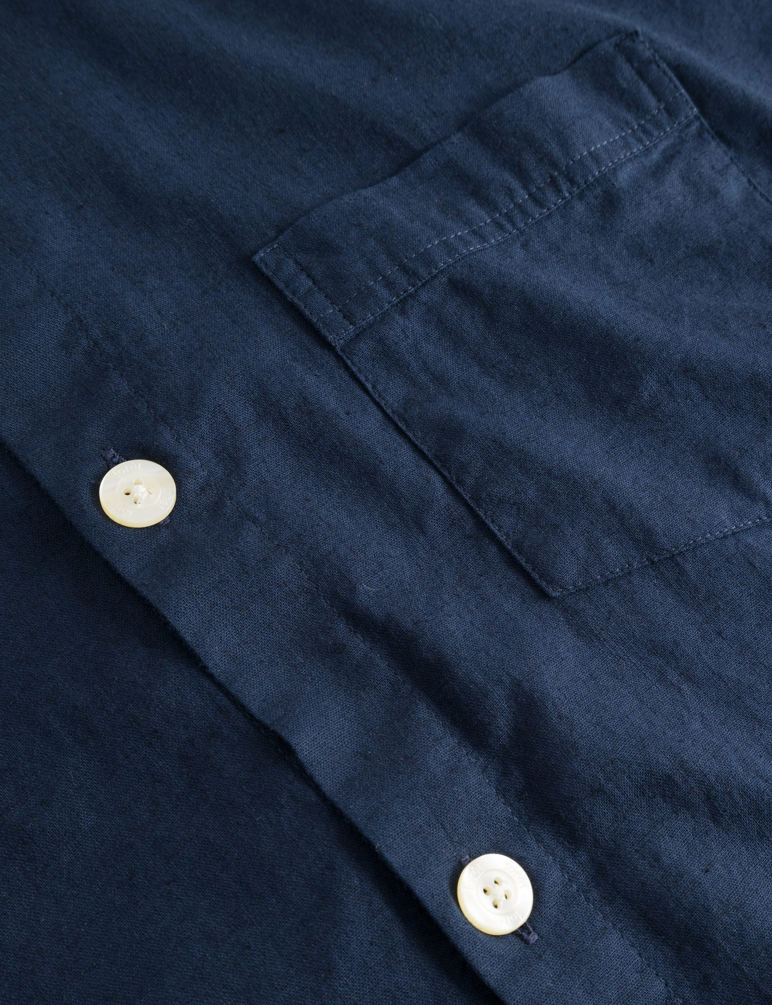 SERENE LINEN SS SHIRT - NAVY - Image 4