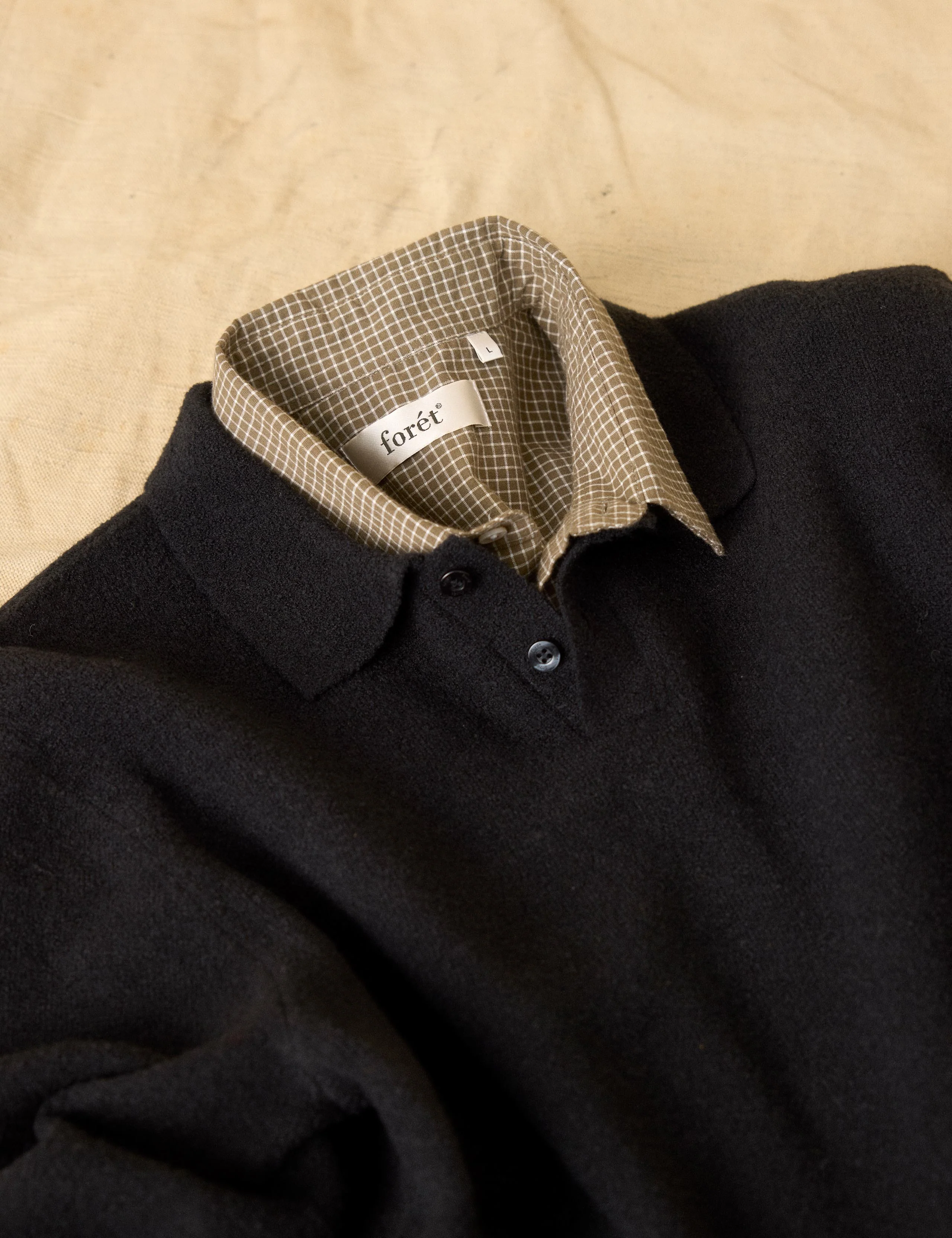 TIMBER BRUSHED POLO KNIT - BLACK - Image 5