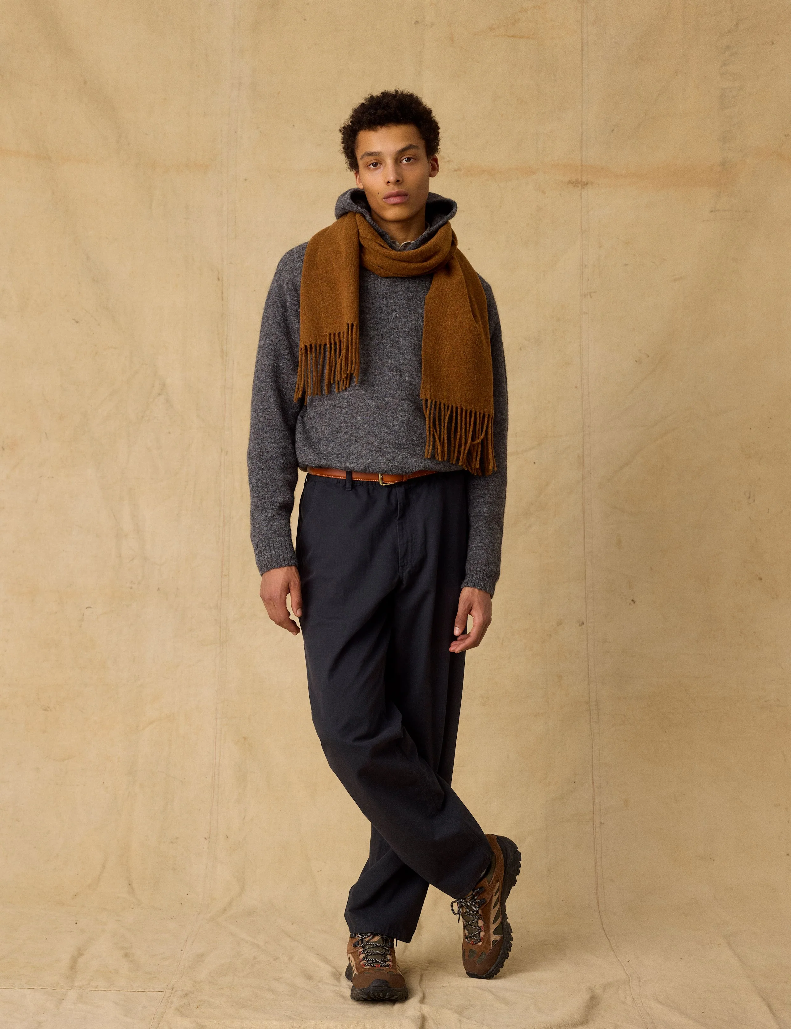 WOOL SCARF - BURNT KHAKI - Image 6