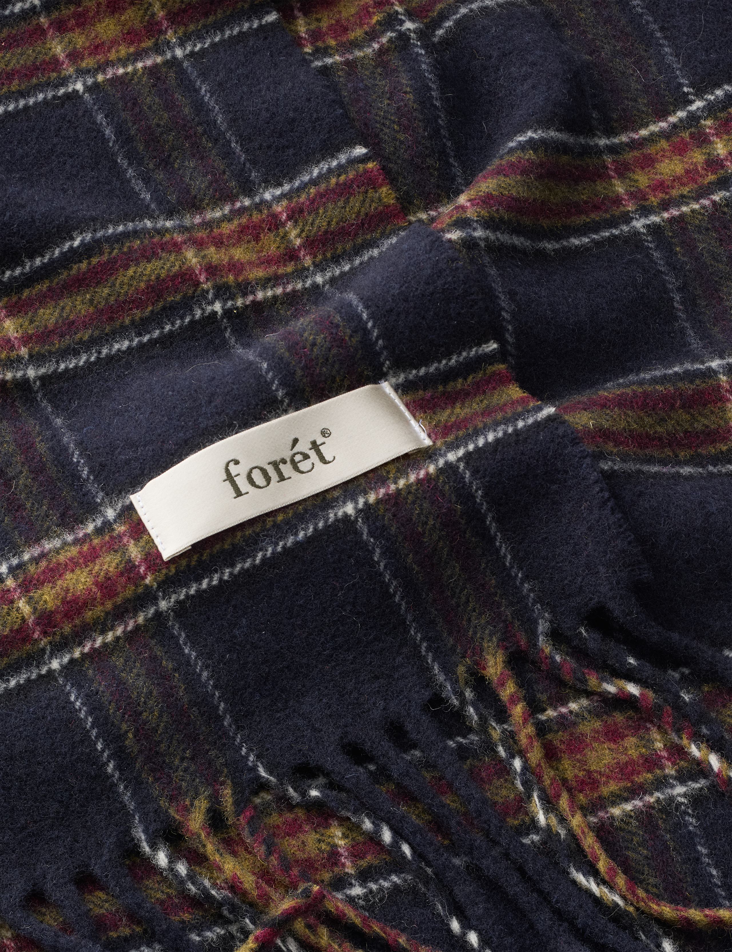 WOOL SCARF - NAVY CHECK - Image 3