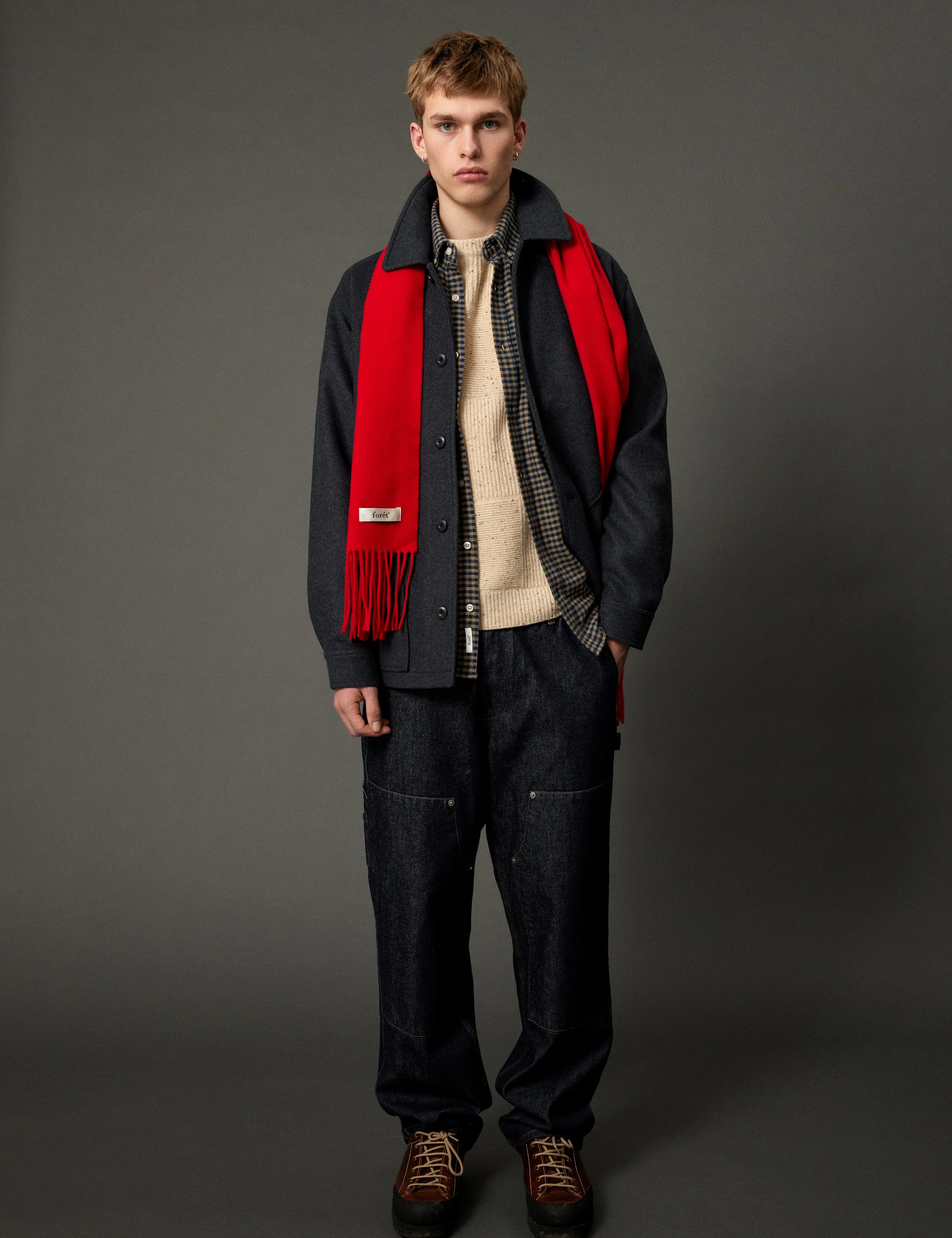 WOOL SCARF - RED - Image 2
